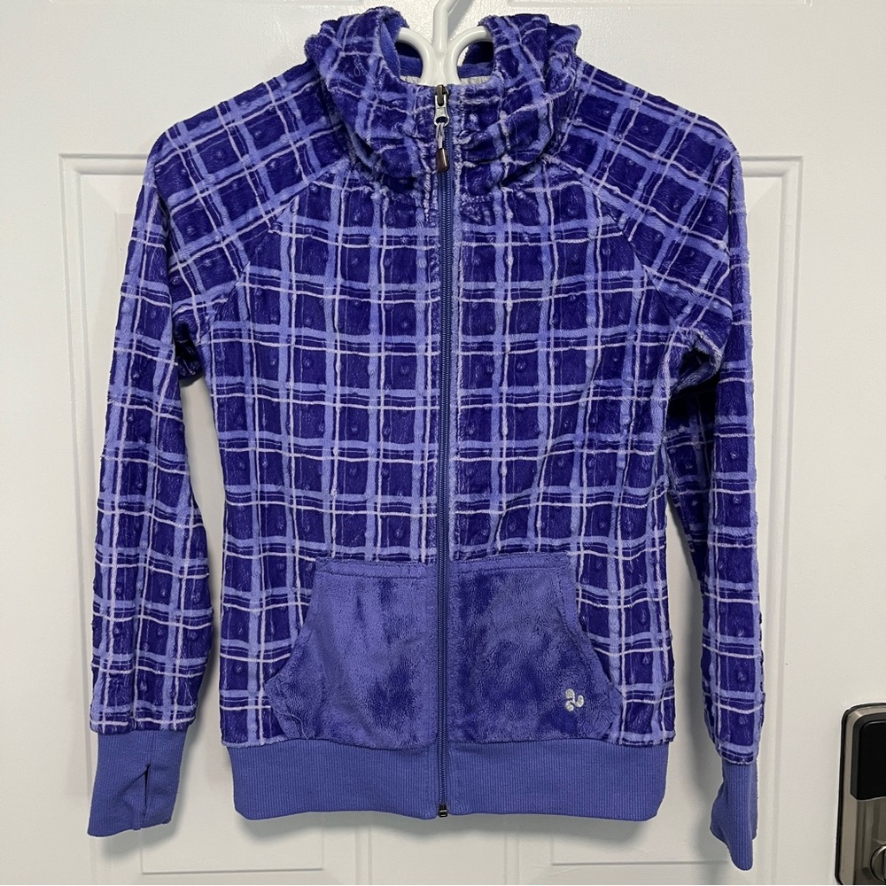 Triple Flip Zippered Minky Bubble Hoodie, size four